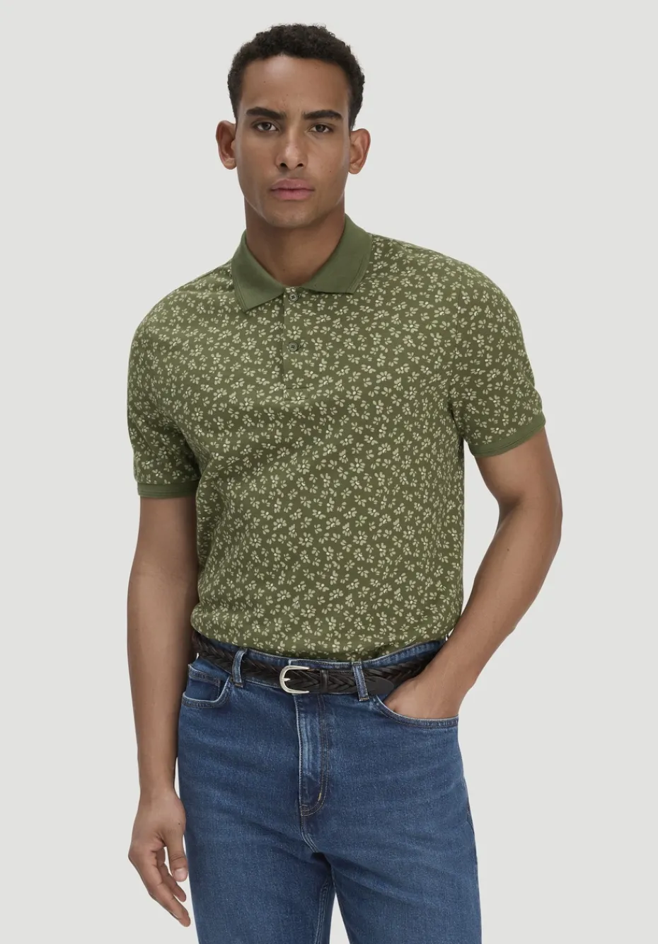 hessnatur Print Piqué Polo Relaxed aus reiner Bio-Baumwolle von seetang New