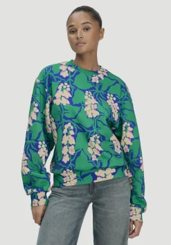hessnatur Print Sweatshirt Oversize LIV LEE aus reiner Bio-Baumwolle von seegrün Sale