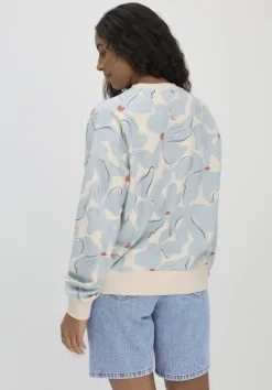 hessnatur Print Sweatshirt Oversize BETTER RECYCLING aus reiner Bio-Baumwolle von perlblau Hot