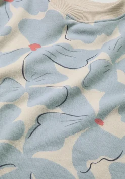 hessnatur Print Sweatshirt Oversize BETTER RECYCLING aus reiner Bio-Baumwolle von perlblau Hot