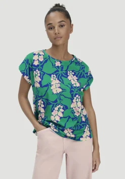 hessnatur Print T-Shirt Oversize LIV LEE aus reiner Bio-Baumwolle von seegrün