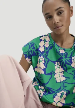 hessnatur Print T-Shirt Oversize LIV LEE aus reiner Bio-Baumwolle von seegrün