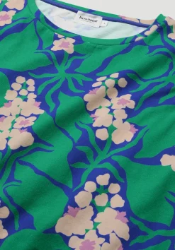 hessnatur Print T-Shirt Oversize LIV LEE aus reiner Bio-Baumwolle von seegrün