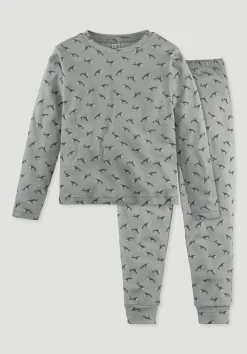 hessnatur Pyjama aus reiner Bio-Baumwolle von nebelgrau Sale