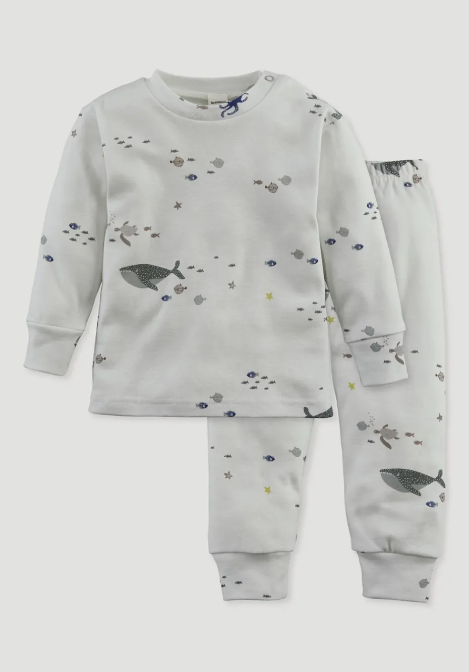 hessnatur Pyjama aus reiner Bio-Baumwolle von nebelgrau