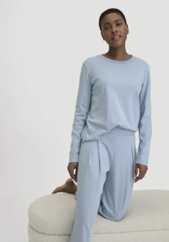 hessnatur Pyjama PURE COTTON aus reiner Bio-Baumwolle von helles jeansblau Sale