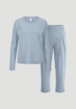 hessnatur Pyjama PURE COTTON aus reiner Bio-Baumwolle von helles jeansblau Sale