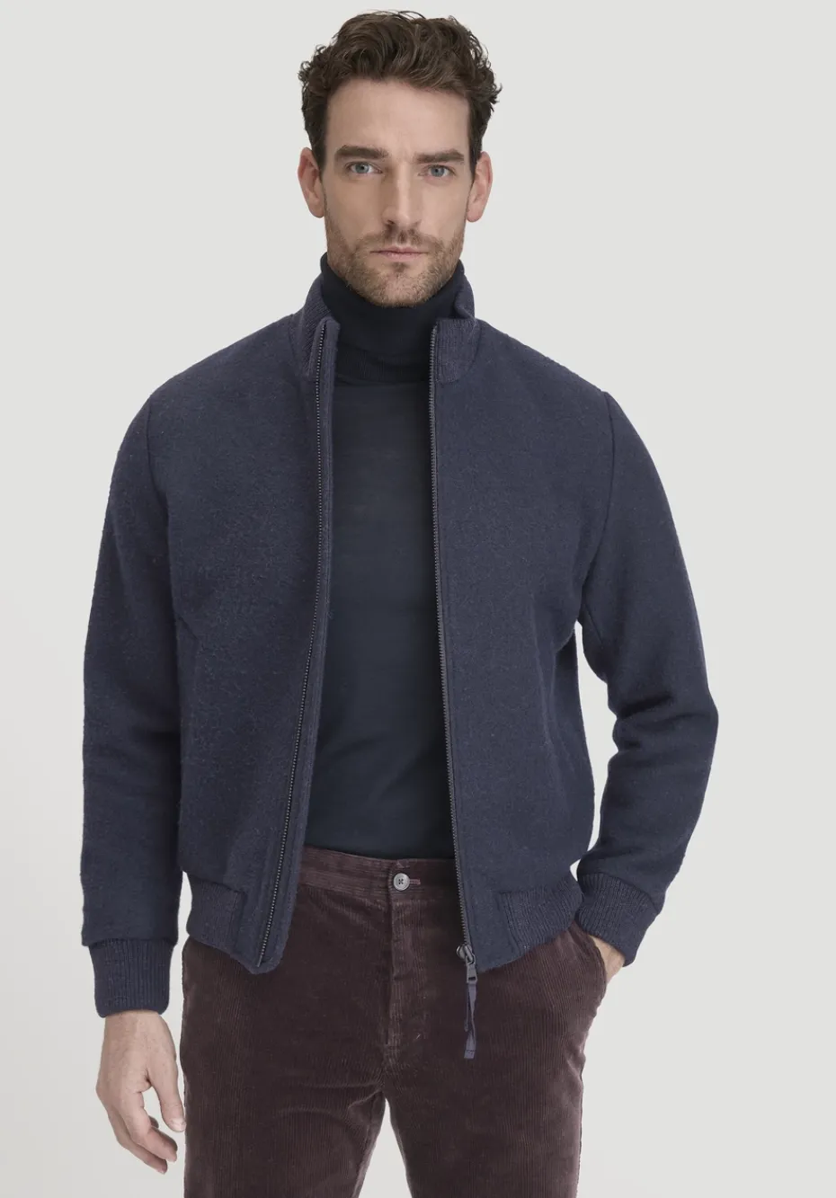 hessnatur Rhön Blouson Jacke Regular aus regionaler Schurwolle von marine Hot