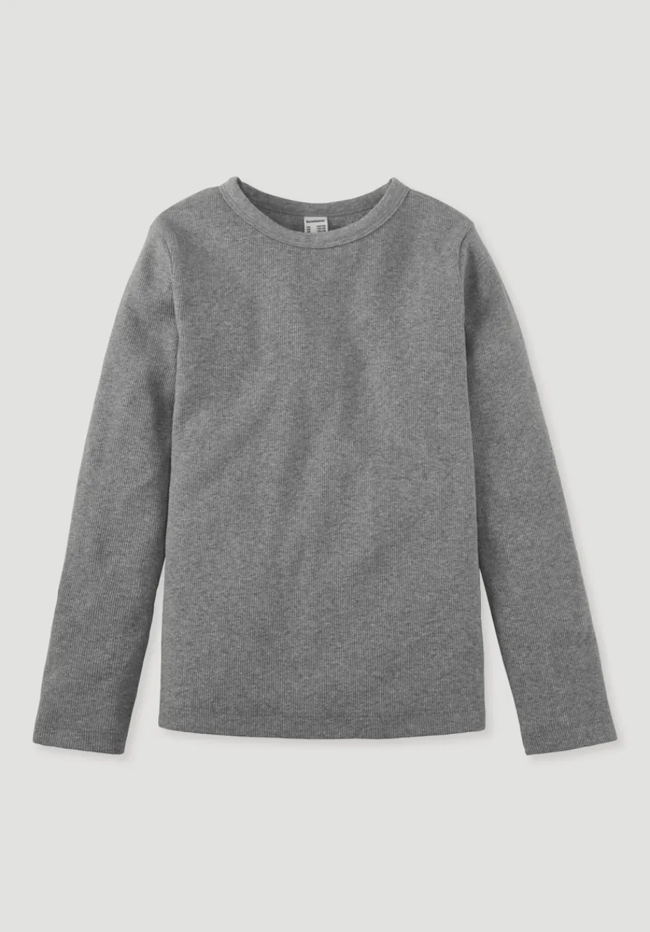 hessnatur Rib Shirt aus Bio-Baumwolle von grau New