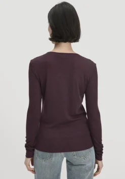 hessnatur Rib Shirt Slim aus Bio-Merinowolle und TENCEL™ Lyocell von schwarzbeere Best