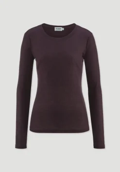 hessnatur Rib Shirt Slim aus Bio-Merinowolle und TENCEL™ Lyocell von schwarzbeere Best