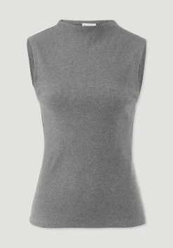 hessnatur Rib Top Slim aus Bio-Baumwolle von grau Clearance