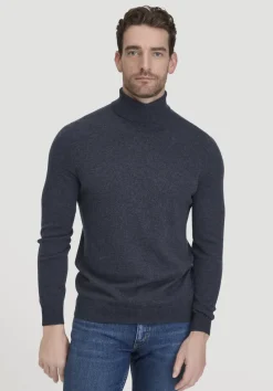 hessnatur Rollkragen Pullover Regular aus Bio-Merinowolle mit Cashmere von dunkelblau Discount