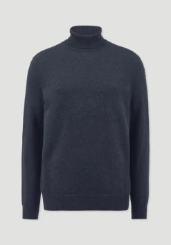 hessnatur Rollkragen Pullover Regular aus Bio-Merinowolle mit Cashmere von dunkelblau Discount