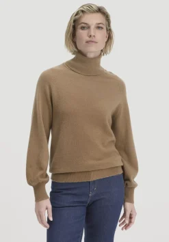 hessnatur Rollkragen Pullover Relaxed BETTER RECYCLING aus reinem Cashmere von dunkles camel Sale