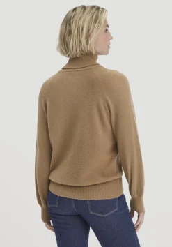 hessnatur Rollkragen Pullover Relaxed BETTER RECYCLING aus reinem Cashmere von dunkles camel Sale