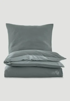 hessnatur Satin Wende Bettwäsche Set aus reiner Bio-Baumwolle von tiefseegrün Discount