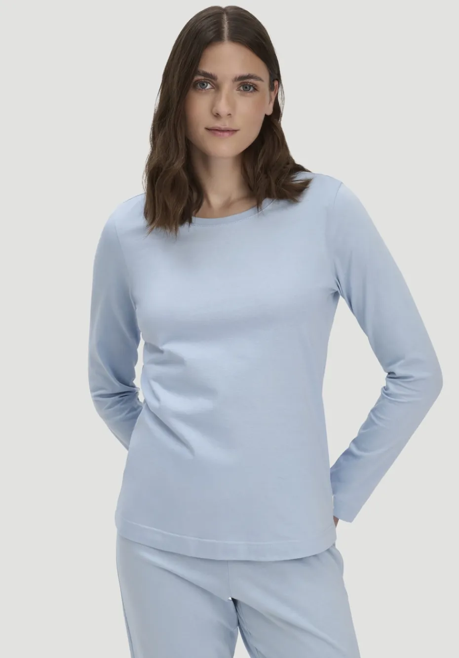 hessnatur Schlaf Shirt PURE COTTON aus reiner Bio-Baumwolle von nordisch blau Online