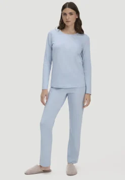 hessnatur Schlafhose PURE COTTON aus reiner Bio-Baumwolle von nordisch blau Discount