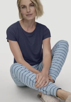 hessnatur Schlafhose PURE COTTON aus reiner Bio-Baumwolle von helles jeansblau Sale