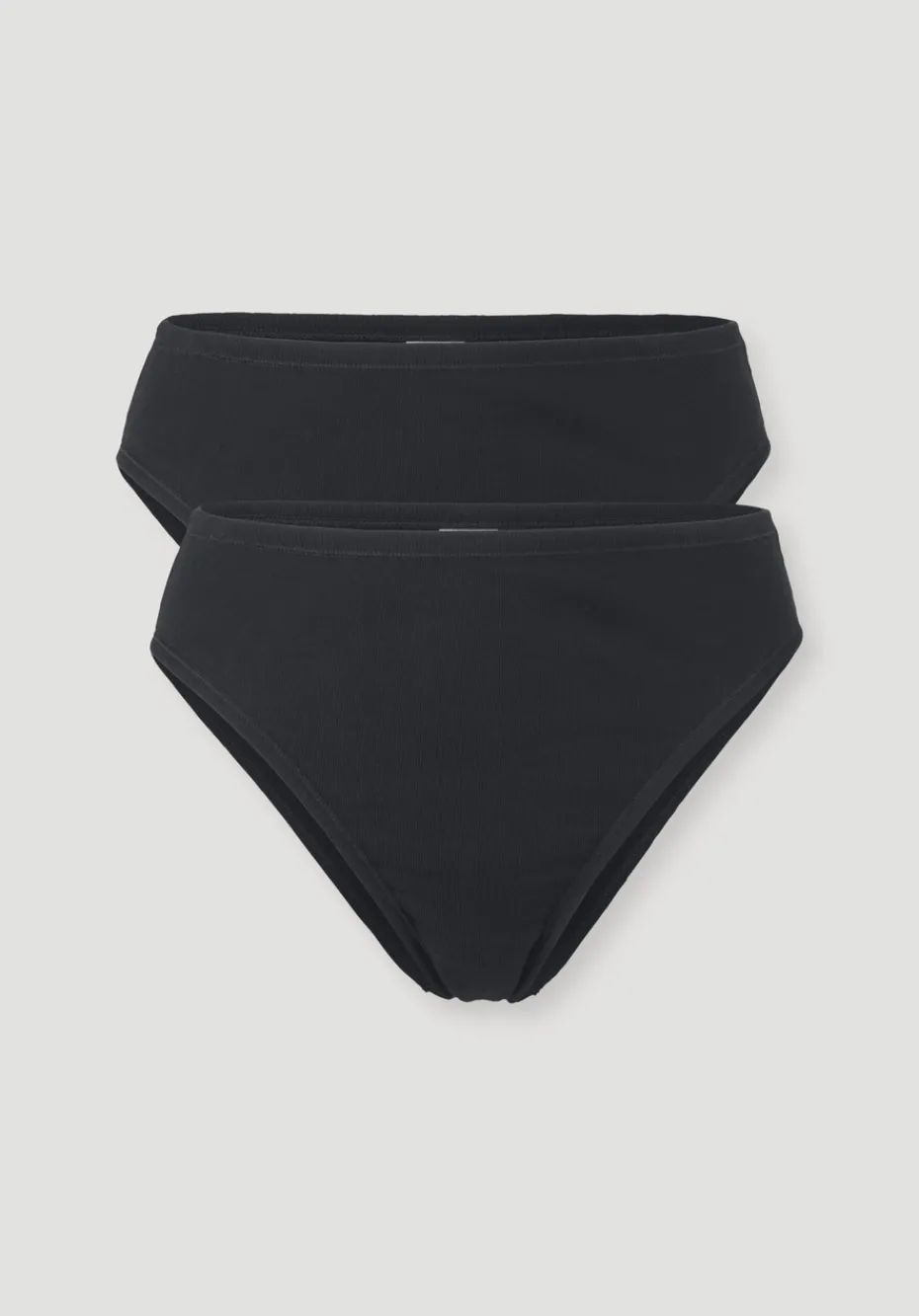 hessnatur Slip High Waist im 2er-Pack PURE COTTON aus reiner Bio-Baumwolle von schwarz