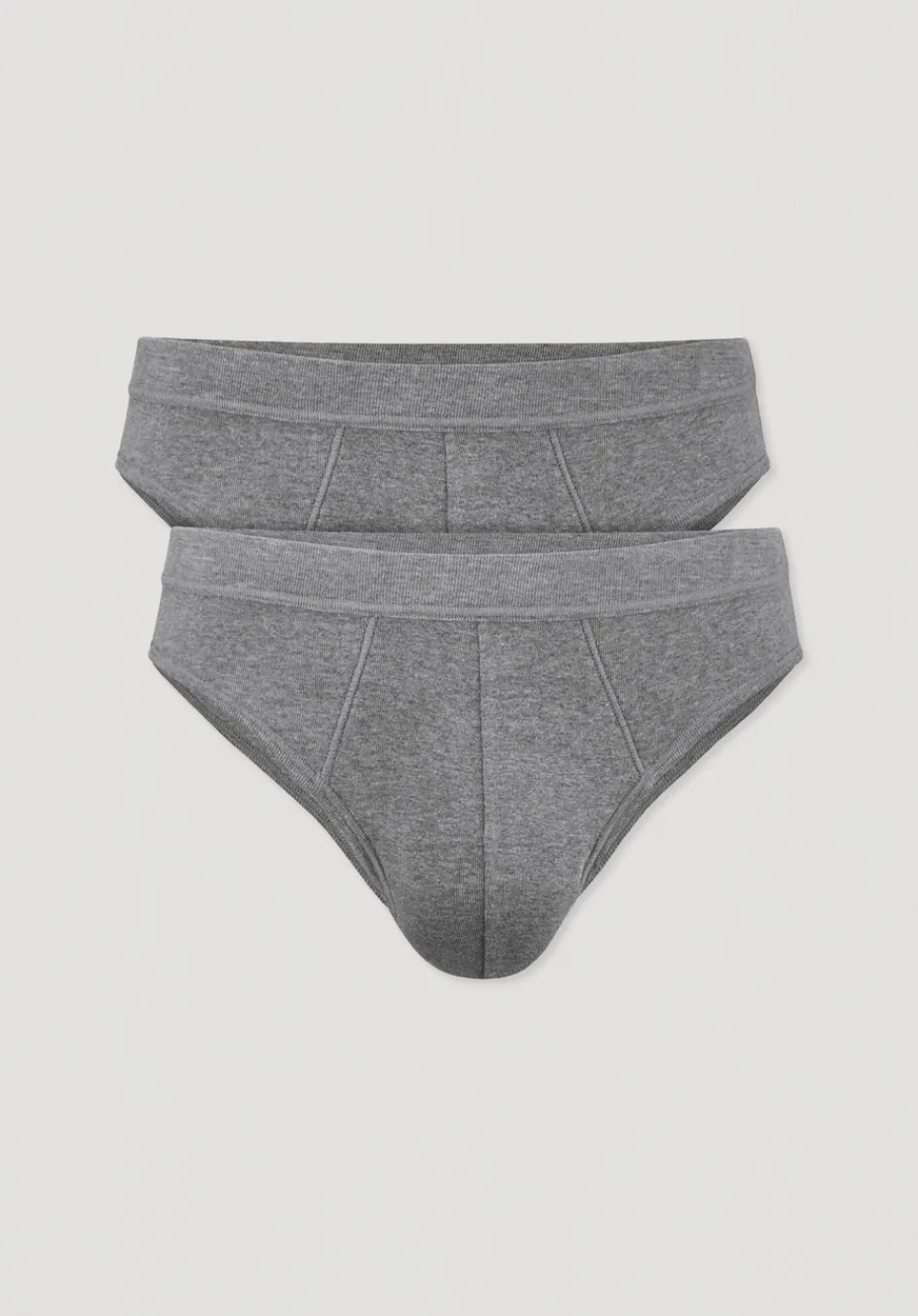 hessnatur Slip Regular Cut im 2er-Pack PURE NATURE aus reiner Bio-Baumwolle von grau New