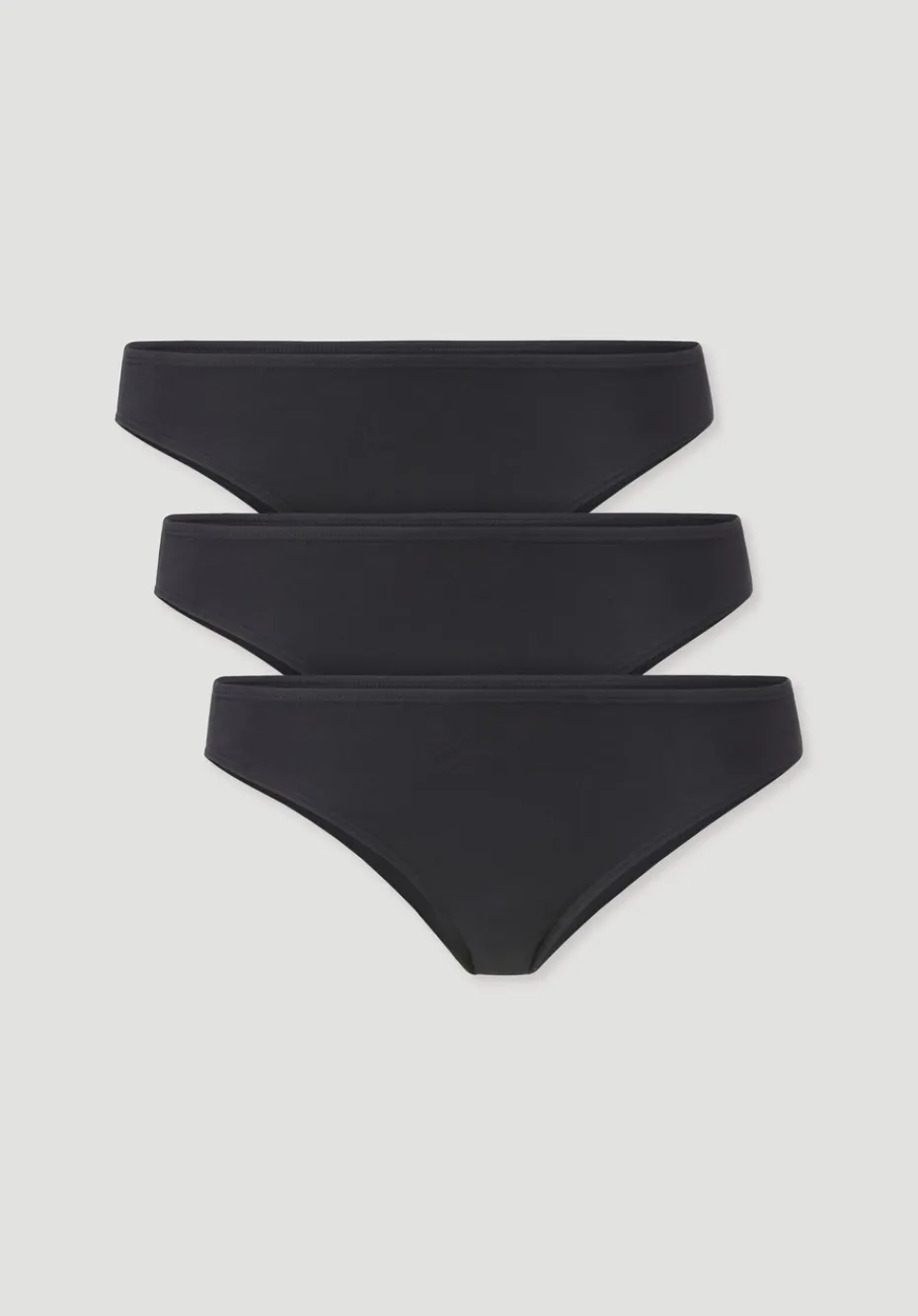 hessnatur Slip Regular Cut im 3er-Pack COTTON FEEL aus Bio-Baumwolle von schwarz