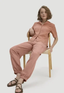 hessnatur Soft Utility Hose aus TENCEL™ Lyocell mit Leinen von rosé New