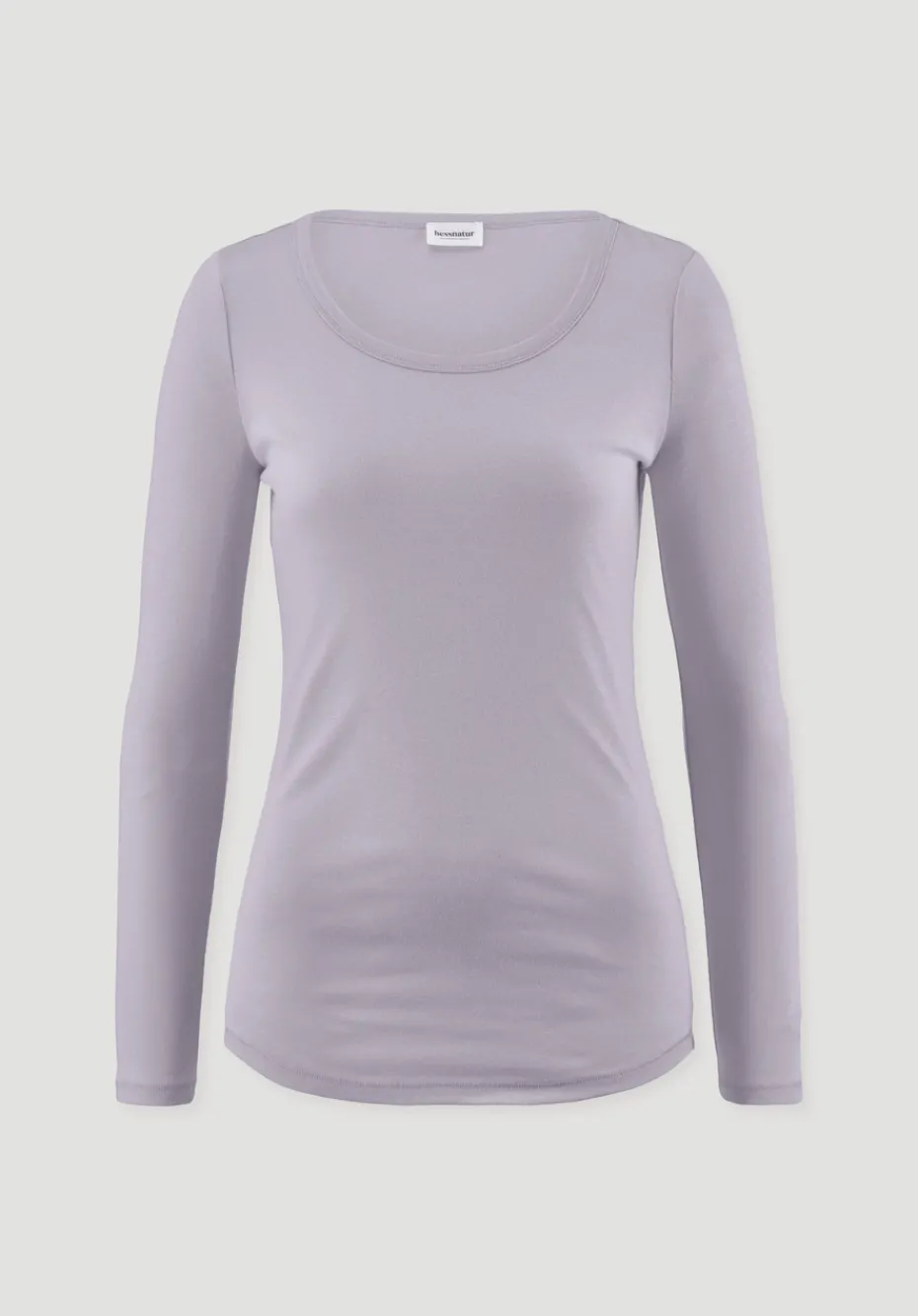 hessnatur Softrib Longsleeve Fitted aus Bio-Baumwolle und TENCEL™ Modal von pastell lavendel Sale