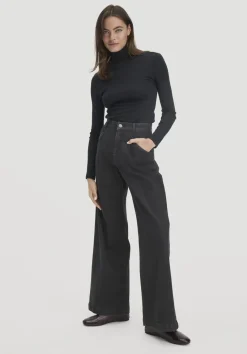 hessnatur Softrib Longsleeve Fitted aus Bio-Baumwolle und TENCEL™ Modal von schwarz Sale