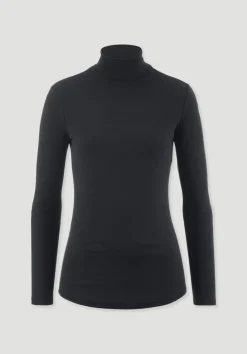 hessnatur Softrib Longsleeve Fitted aus Bio-Baumwolle und TENCEL™ Modal von schwarz Sale