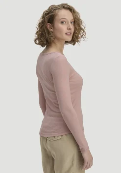 hessnatur Softrib Longsleeve Fitted aus Bio-Baumwolle und TENCEL™ Modal von rosé Clearance