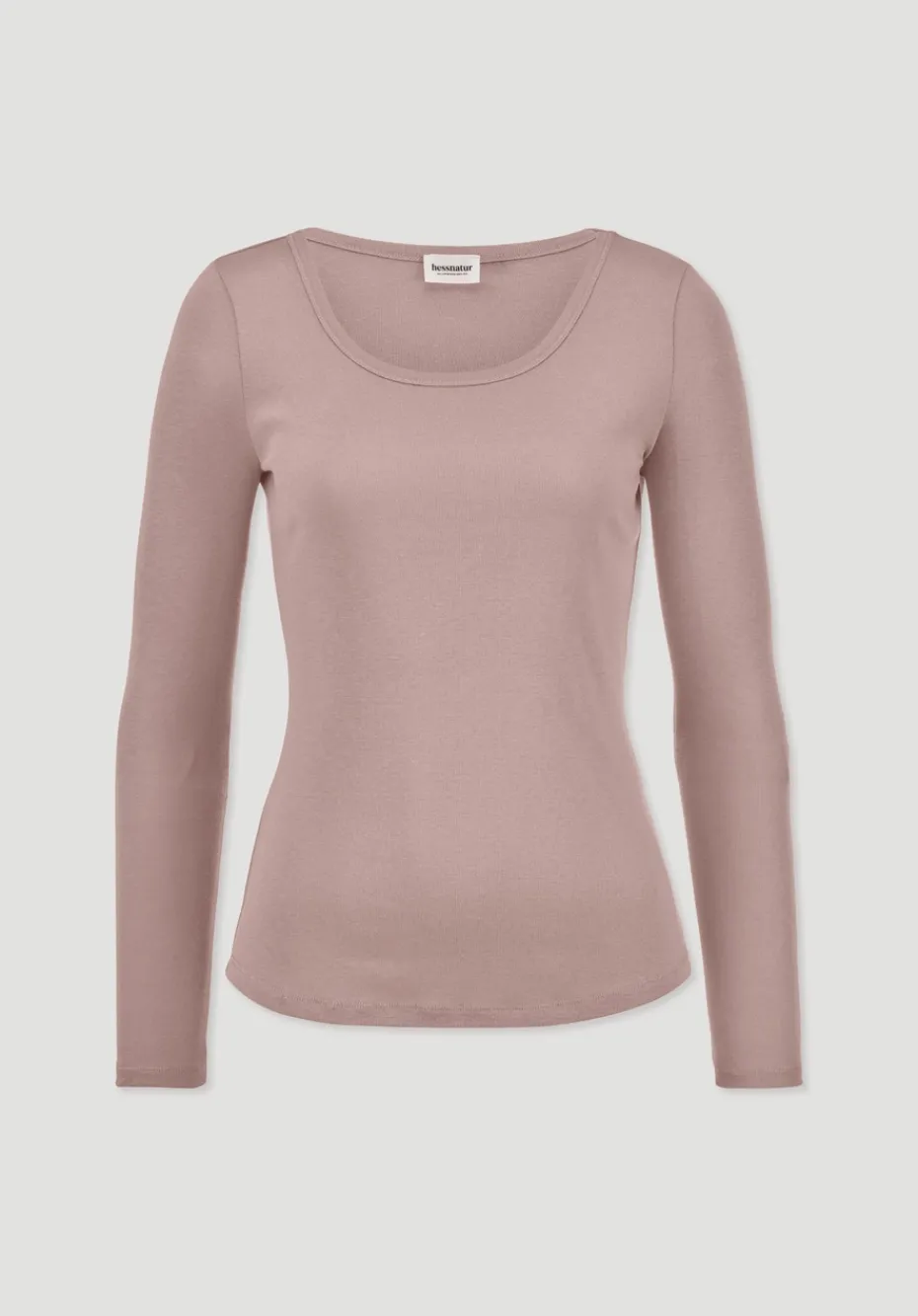 hessnatur Softrib Longsleeve Fitted aus Bio-Baumwolle und TENCEL™ Modal von rosé Clearance