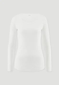 hessnatur Softrib Longsleeve Fitted aus Bio-Baumwolle und TENCEL™ Modal von naturweiss Hot