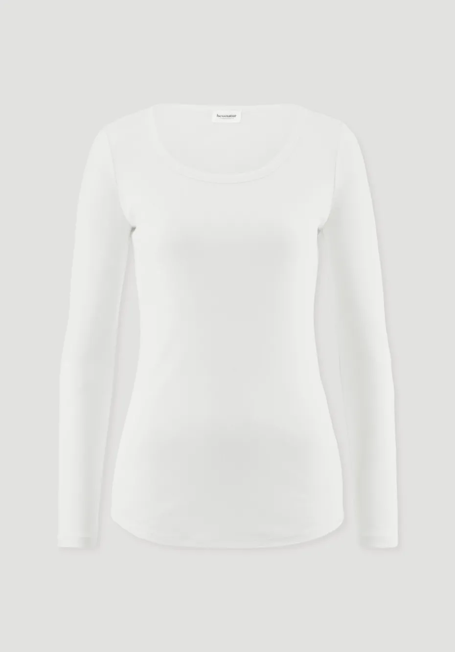 hessnatur Softrib Longsleeve Fitted aus Bio-Baumwolle und TENCEL™ Modal von naturweiss Hot