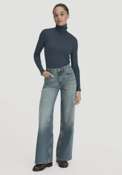hessnatur Softrib Longsleeve Fitted aus Bio-Baumwolle und TENCEL™ Modal von dunkles petrol Outlet