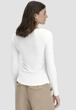 hessnatur Softrib Longsleeve Henley Fitted aus Bio-Baumwolle und Tencel™ Modal von naturweiss Clearance
