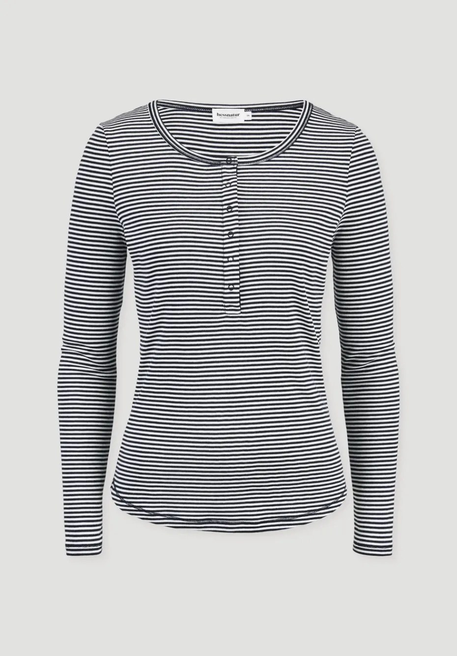 hessnatur Softrib Longsleeve Streifen Henley Fitted aus Bio-Baumwolle und TENCEL™ Modal von marine Best