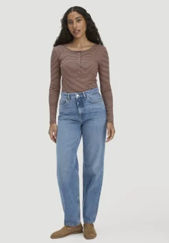 hessnatur Softrib Longsleeve Streifen Henley Fitted aus Bio-Baumwolle und TENCEL™ Modal von rosé Outlet