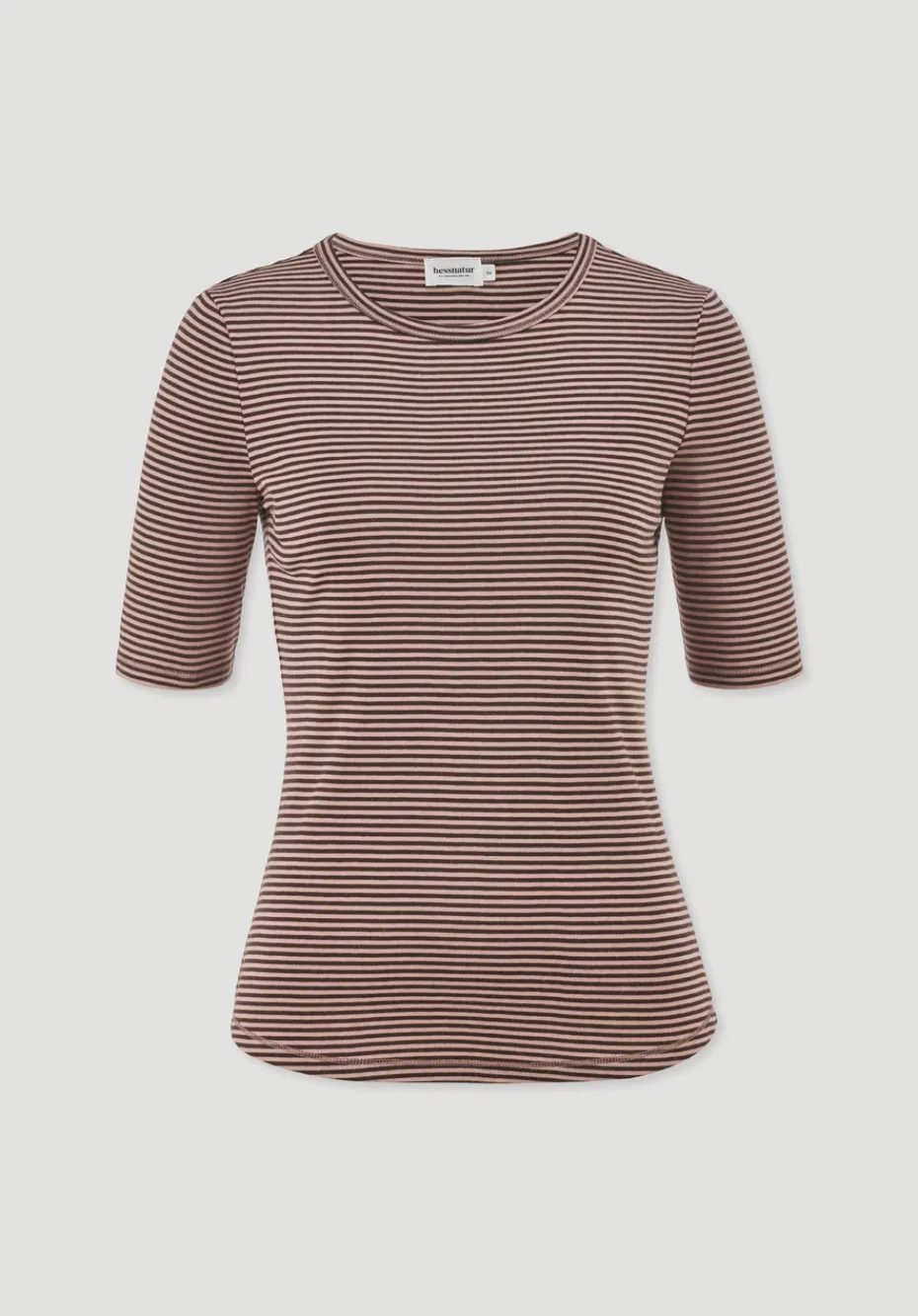 hessnatur Softrib Streifen T-Shirt Fitted aus Bio-Baumwolle und TENCEL™ Modal von rosé Online