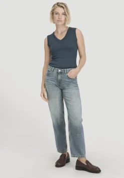 hessnatur Softrib Top Fitted aus Bio-Baumwolle und TENCEL™ Modal von dunkles petrol Hot