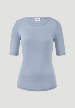 hessnatur Softrib T-Shirt Fitted aus Bio-Baumwolle und TENCEL™ Modal von himmelblau