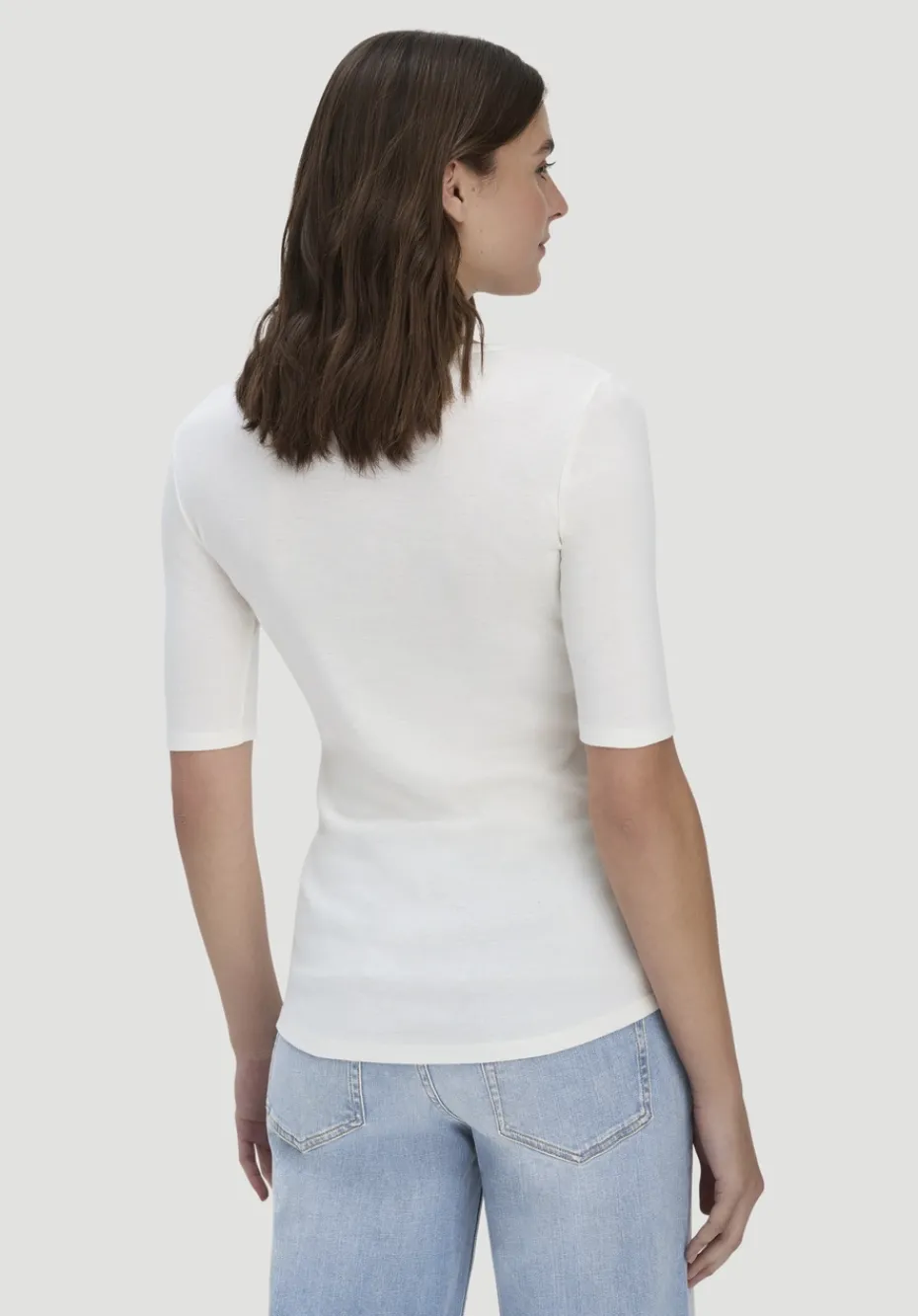 hessnatur Softrib T-Shirt Fitted aus Bio-Baumwolle und TENCEL™ Modal von naturweiss Online