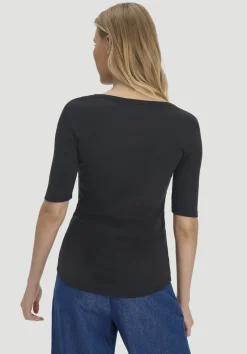 hessnatur Softrib T-Shirt Fitted aus Bio-Baumwolle und TENCEL™ Modal von schwarz Sale