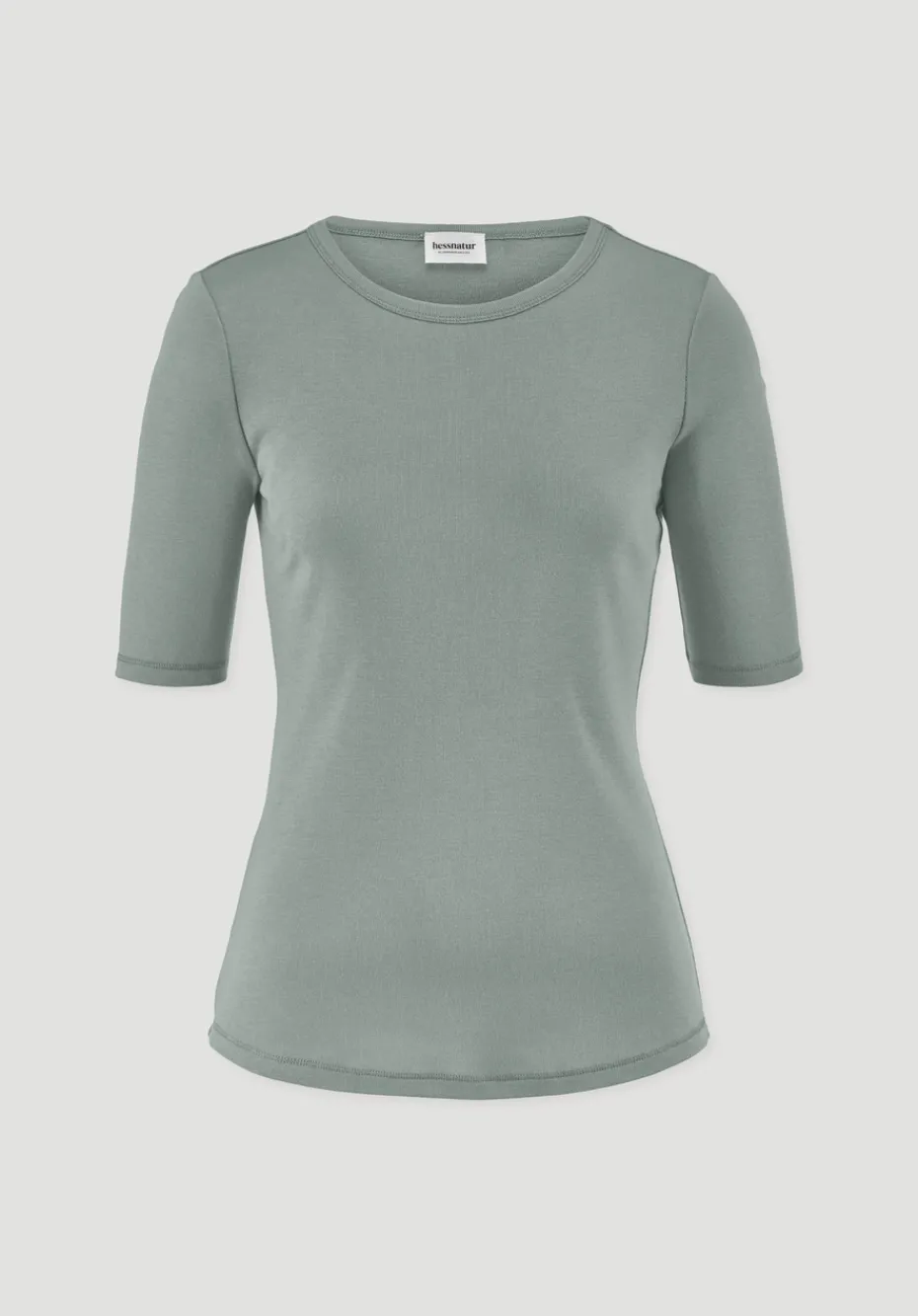 hessnatur Softrib T-Shirt Fitted aus Bio-Baumwolle und TENCEL™ Modal von mattgrün Online