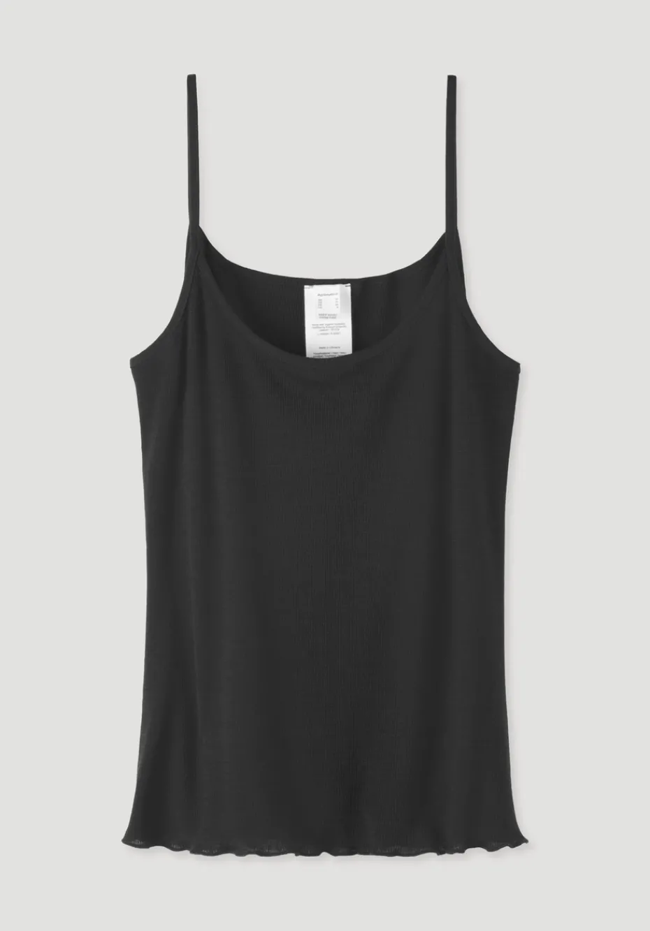 hessnatur Spaghetti Top Fitted WARM TOUCH aus Bio-Merinowolle und TENCEL™ Lyocell von schwarz Sale