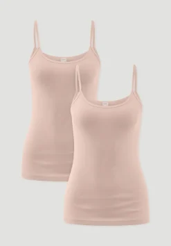 hessnatur Spaghetti-Top im 2er-Pack PURE COTTON aus reiner Bio-Baumwolle von cremerosa Sale