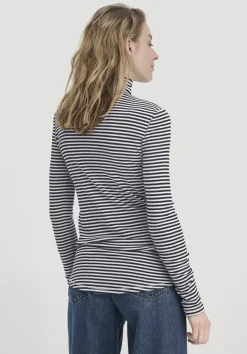 hessnatur Streifen Softrib Longsleeve Fitted aus Bio-Baumwolle und Modal von naturweiss Best