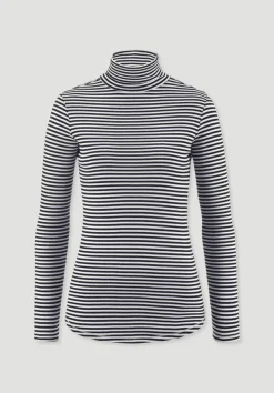hessnatur Streifen Softrib Longsleeve Fitted aus Bio-Baumwolle und Modal von naturweiss Best