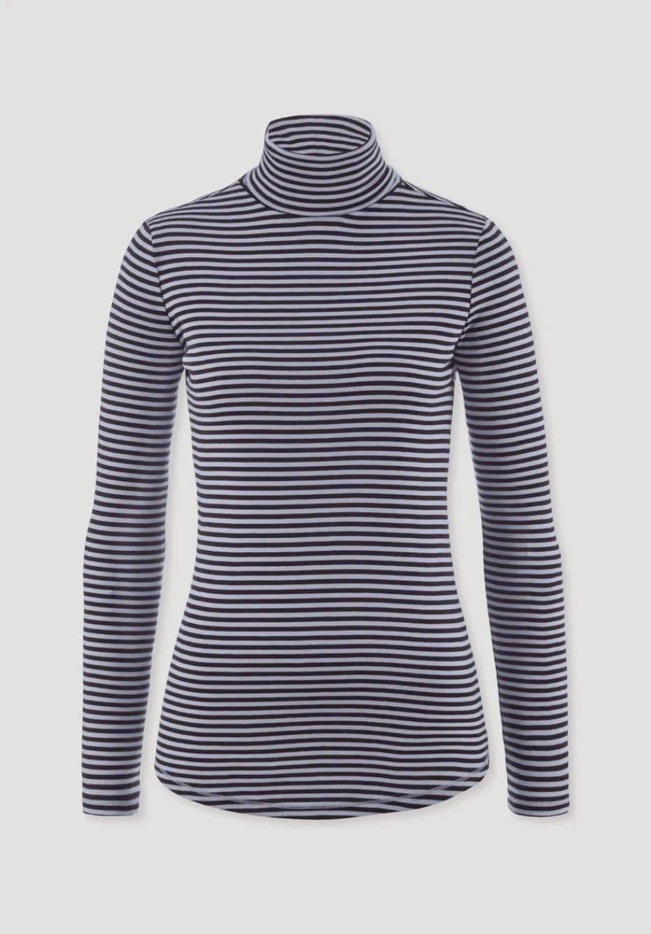hessnatur Streifen Softrib Longsleeve Fitted aus Bio-Baumwolle und Modal von himmelblau Best